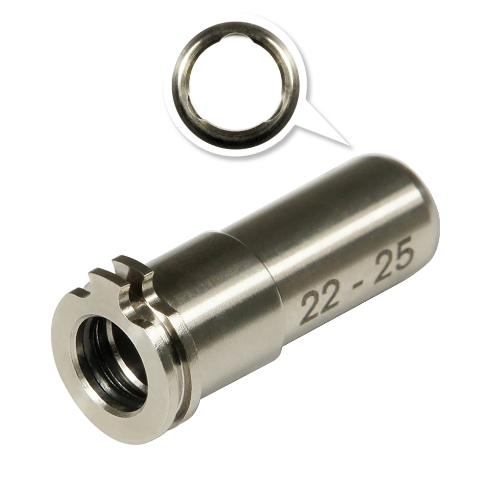 CNC Titanium Adjustable Air Seal Nozzle 22mm - 25mm for Airsoft AEG Series