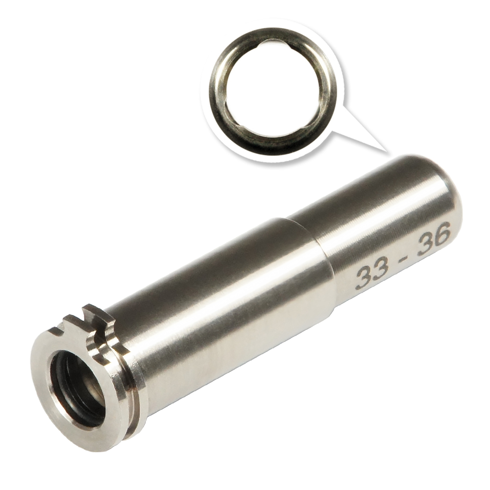 CNC Titanium Adjustable Air Seal Nozzle 33mm - 36mm for Airsoft AEG Series