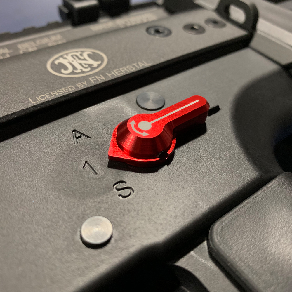 CNC Aluminum Low Profile Selector Lever (Style A) (Red) - VFC SCAR-L/H