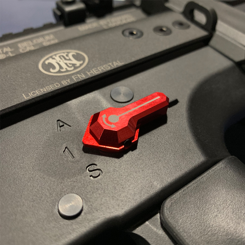 CNC Aluminum Low Profile Selector Lever (Style B) (Red) - VFC SCAR-L/H