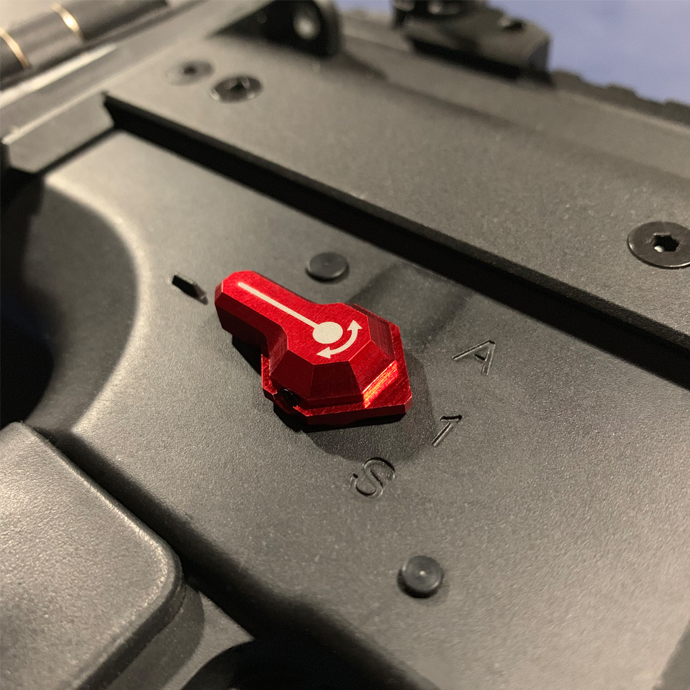 CNC Aluminum Low Profile Selector Lever (Style B) (Red) - VFC SCAR-L/H